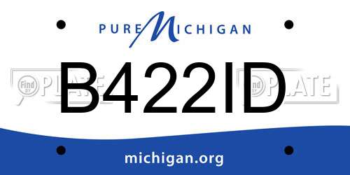 B422ID Michigan License Plate