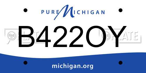 B422OY Michigan License Plate