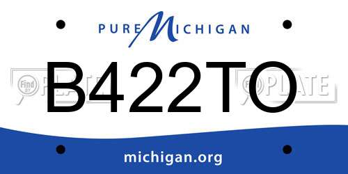 B422TO Michigan License Plate