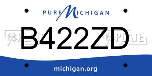 B422ZD Michigan License Plate