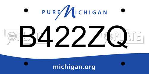 B422ZQ Michigan License Plate