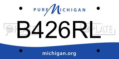 B426RL Michigan License Plate