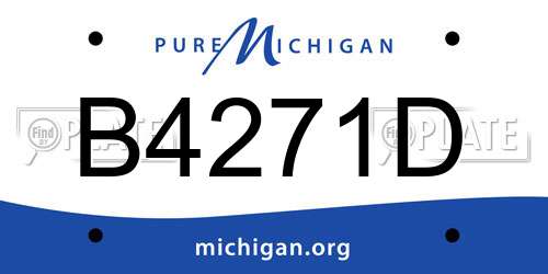 B4271D Michigan License Plate
