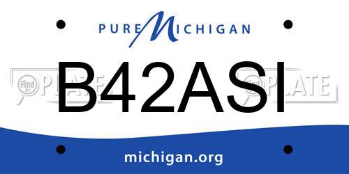 B42ASI Michigan License Plate