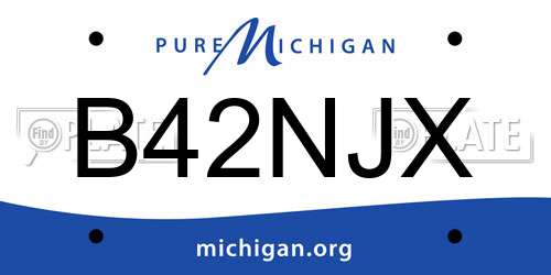 B42NJX Michigan License Plate