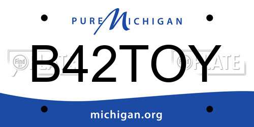 B42TOY Michigan License Plate