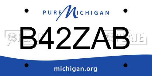 B42ZAB Michigan License Plate
