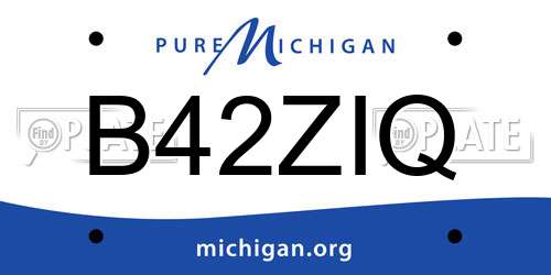 B42ZIQ Michigan License Plate
