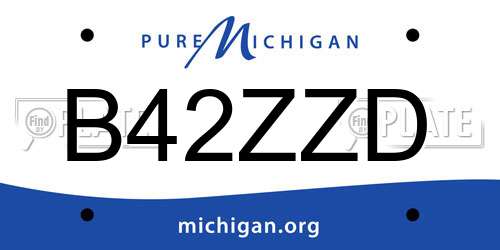 B42ZZD Michigan License Plate