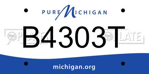 B4303T Michigan License Plate