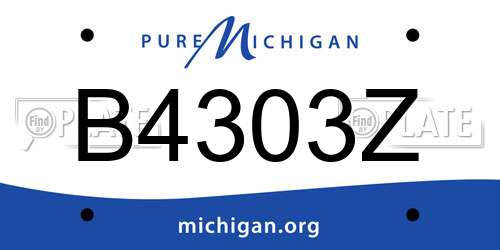 B4303Z Michigan License Plate