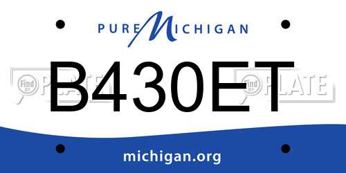 B430ET Michigan License Plate