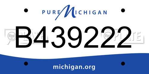 B439222 Michigan License Plate
