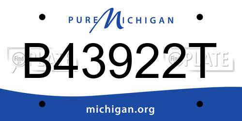 B43922T Michigan License Plate