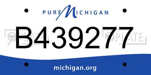 B439277 Michigan License Plate