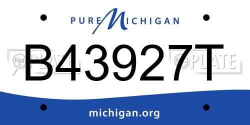 B43927T Michigan License Plate