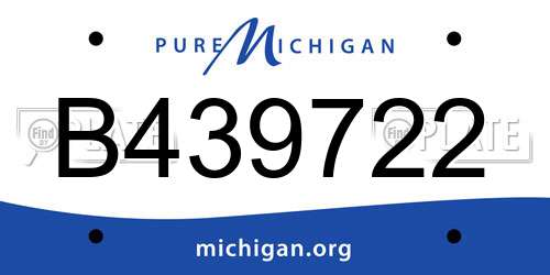 B439722 Michigan License Plate