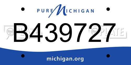 B439727 Michigan License Plate