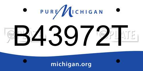 B43972T Michigan License Plate