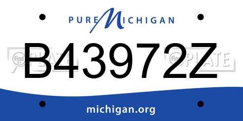 B43972Z Michigan License Plate