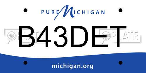 B43DET Michigan License Plate