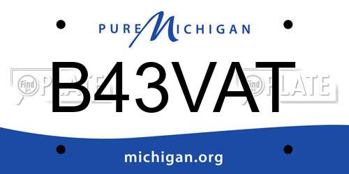 B43VAT Michigan License Plate