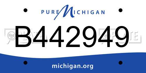 B442949 Michigan License Plate