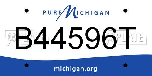B44596T Michigan License Plate