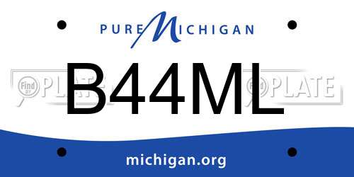 B44ML Michigan License Plate