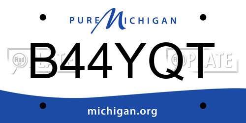B44YQT Michigan License Plate