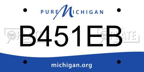 B451EB Michigan License Plate