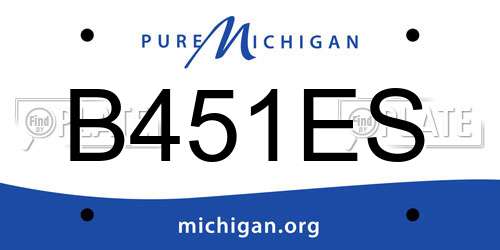 B451ES Michigan License Plate
