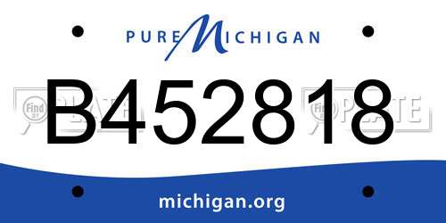 B452818 Michigan License Plate