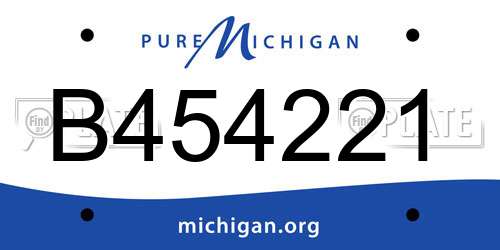 B454221 Michigan License Plate
