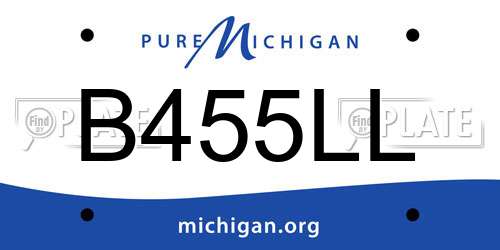 B455LL Michigan License Plate