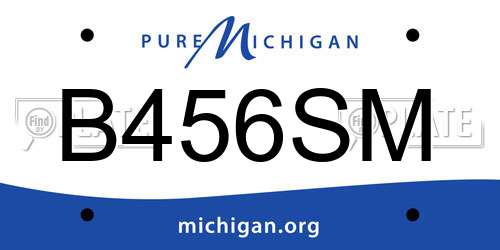 B456SM Michigan License Plate