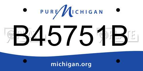 B45751B Michigan License Plate
