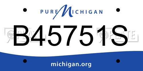 B45751S Michigan License Plate