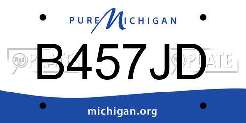 B457JD Michigan License Plate