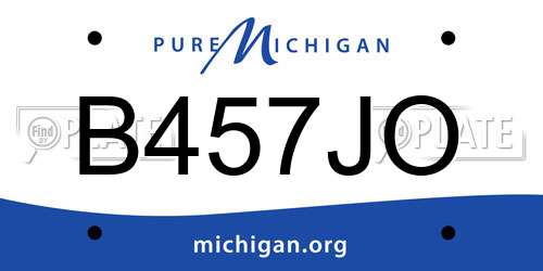 B457JO Michigan License Plate