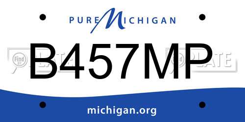 B457MP Michigan License Plate