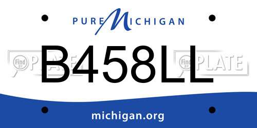 B458LL Michigan License Plate