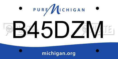 B45DZM Michigan License Plate