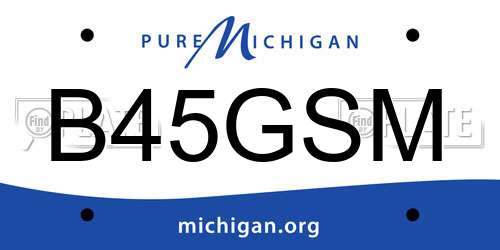 B45GSM Michigan License Plate