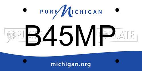 B45MP Michigan License Plate