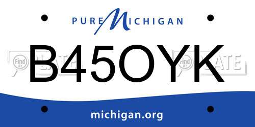 B45OYK Michigan License Plate