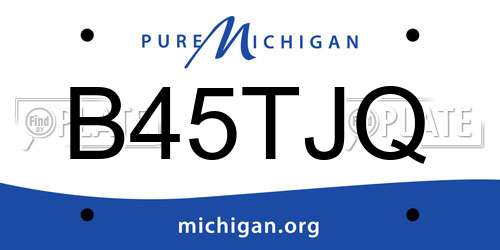 B45TJQ Michigan License Plate