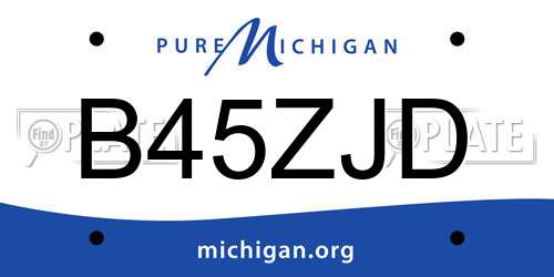 B45ZJD Michigan License Plate