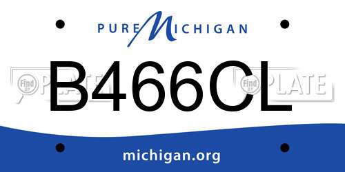 B466CL Michigan License Plate
