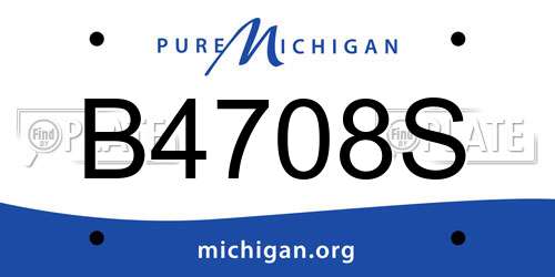 B4708S Michigan License Plate